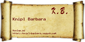 Knipl Barbara névjegykártya